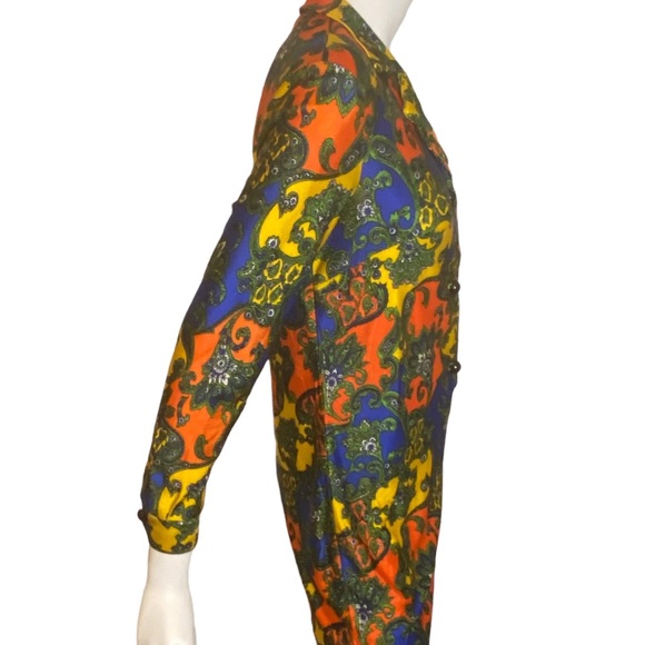 Vintage 70s Mod Floral Paisley Midi Dress - Picture 7 of 14